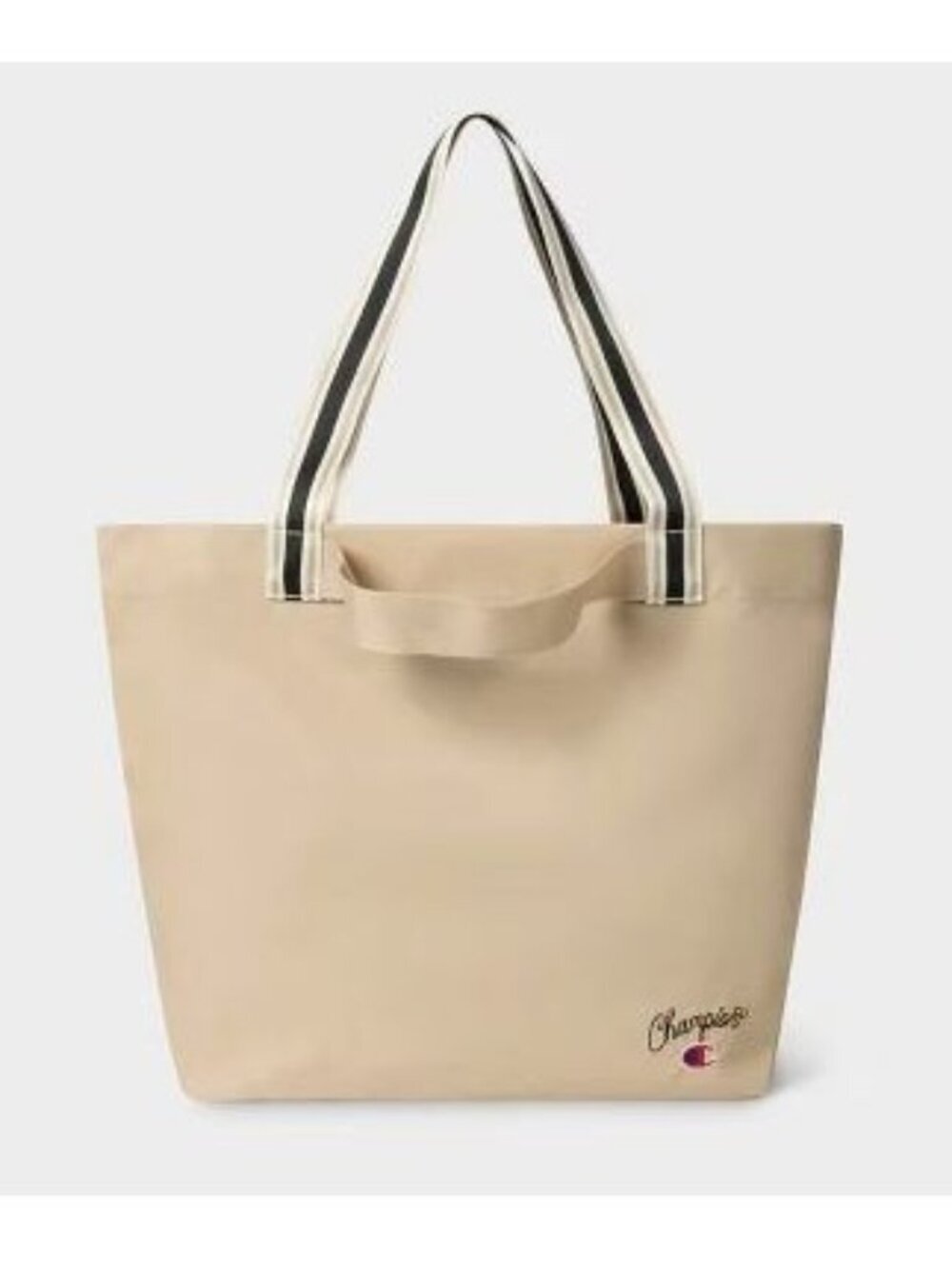 Champion Beige Tote Bag Key Clip Embroidered Logo New